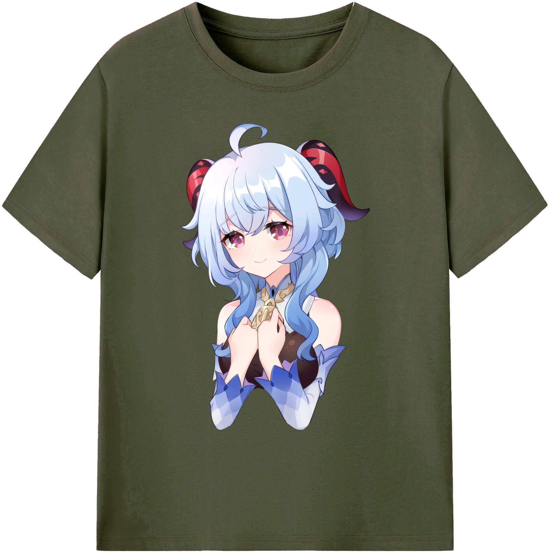 げんし神 甘雨 かんう genshin Ganyu 綿100％ メンズ半袖Tシャツ｜肌触りやわらか＆通気性